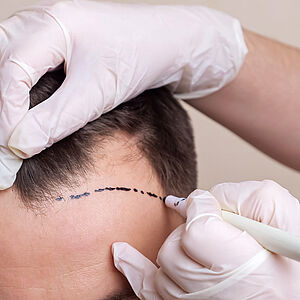 Eine Haartransplantation kann bei lichter werdendem Haar und voranschreitenden Geheimratsecken Abhilfe schaffen